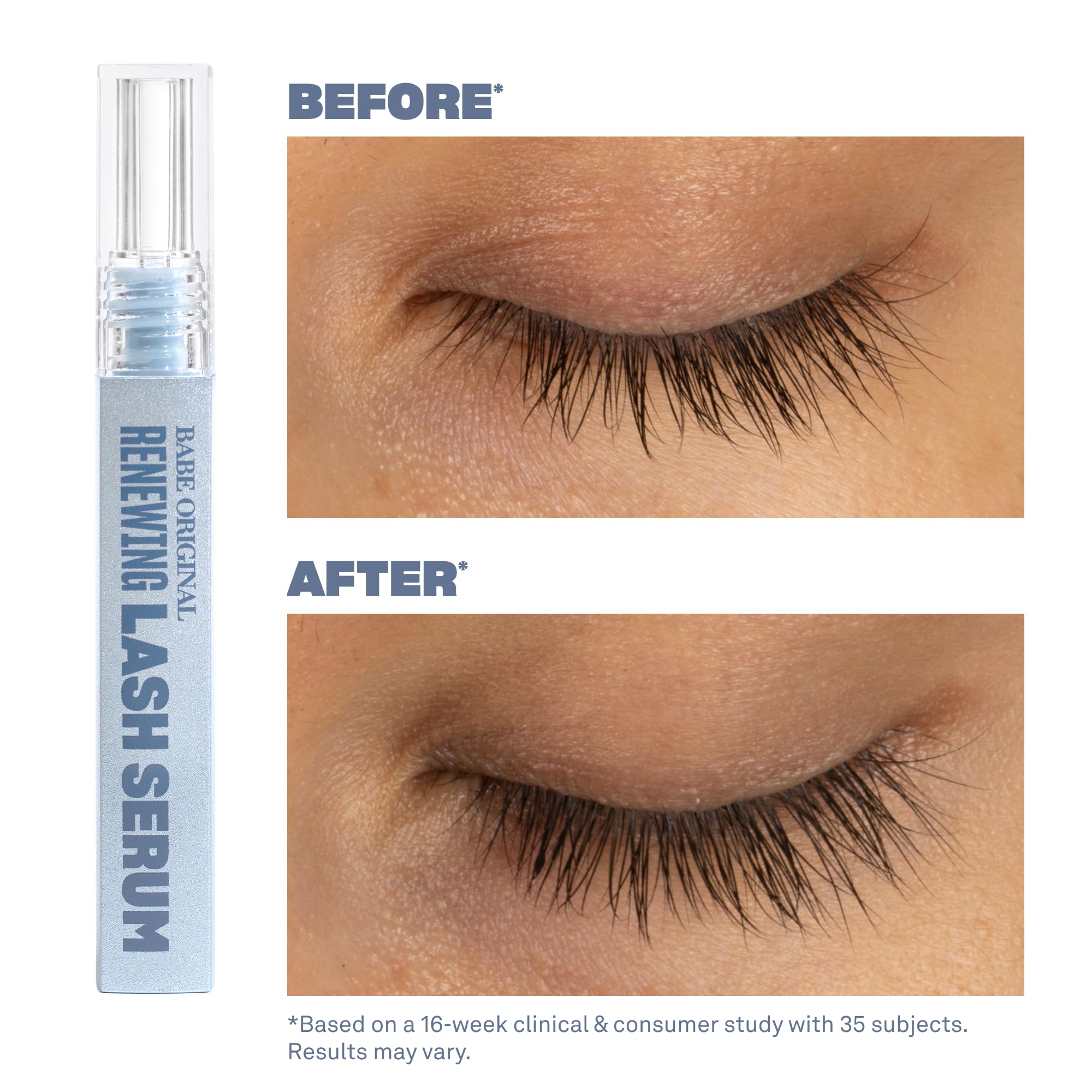 BABE ORIGINAL Renewing Lash Serum brush applicator for precise, gentle lash-line application