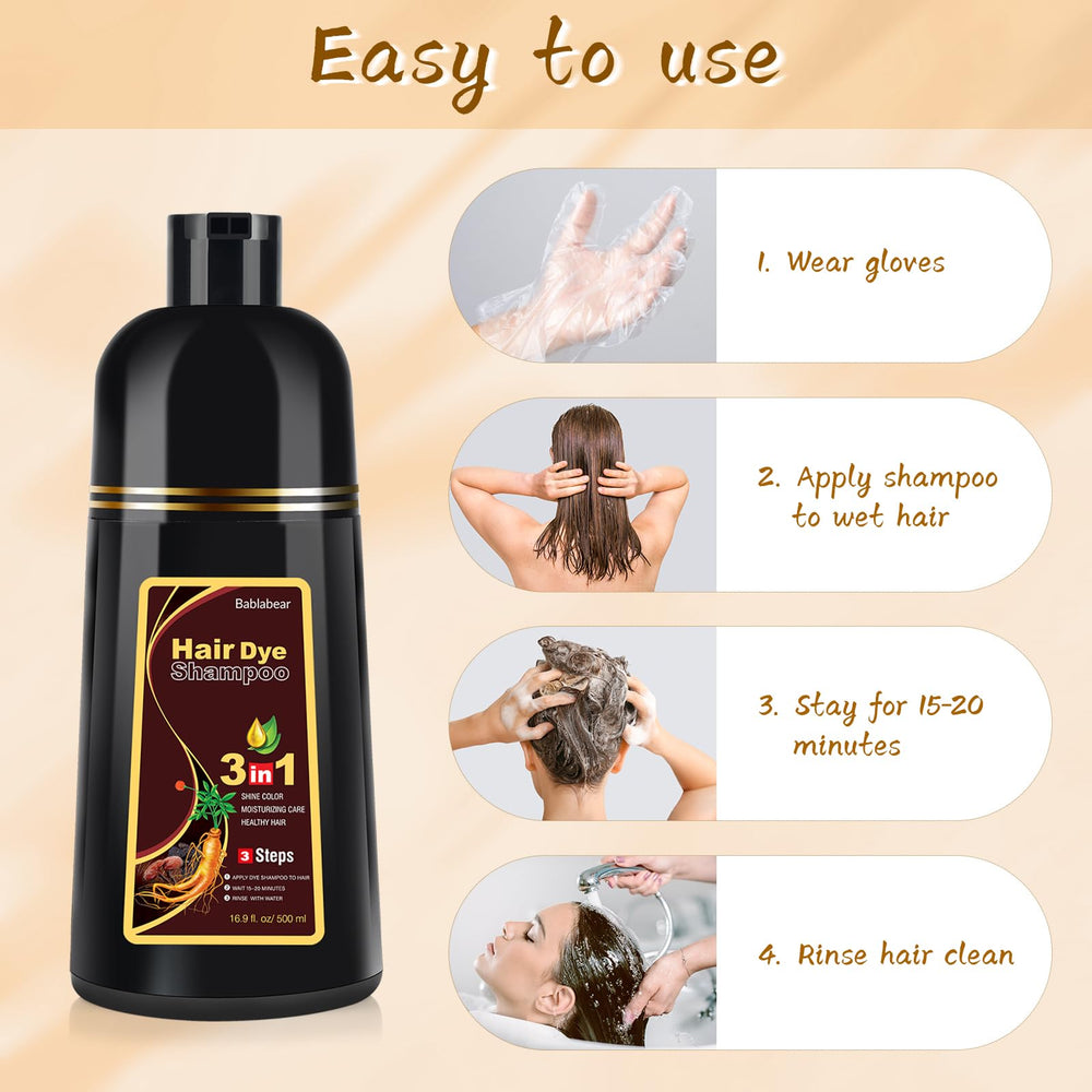 Bablabear application step with dry hair ready for 15–20 minutes.