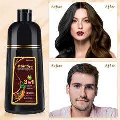 Bablabear brown dye shampoo bottle closeup highlights the formula and ease of use.