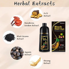 Bablabear gray hair coloring concept highlighting natural herbal ingredients.