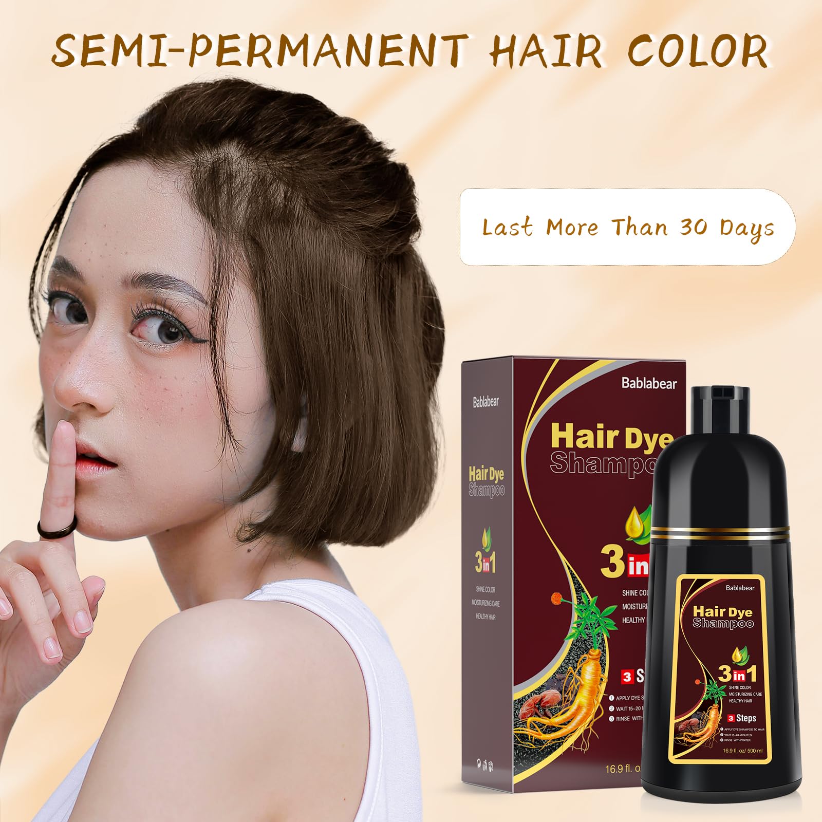 Bablabear gray hair coverage concept image implying refreshed, natural-looking color.