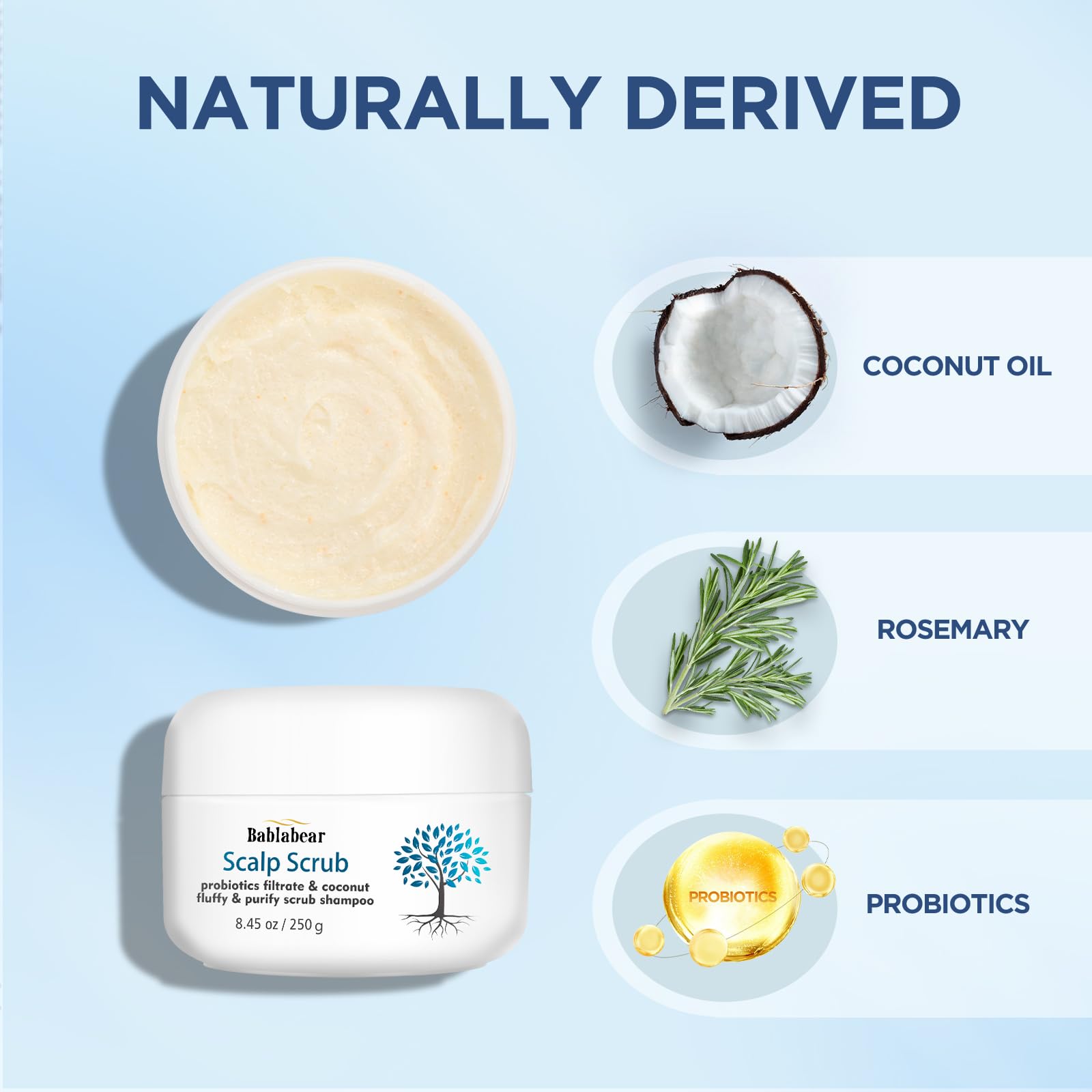 Bablabear Scalp Exfoliator Scrub foam shows rich lather for buildup removal