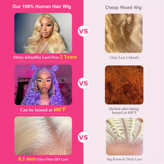 BABOSHOW 613 lace front wig with bleached knots and baby hairs detail