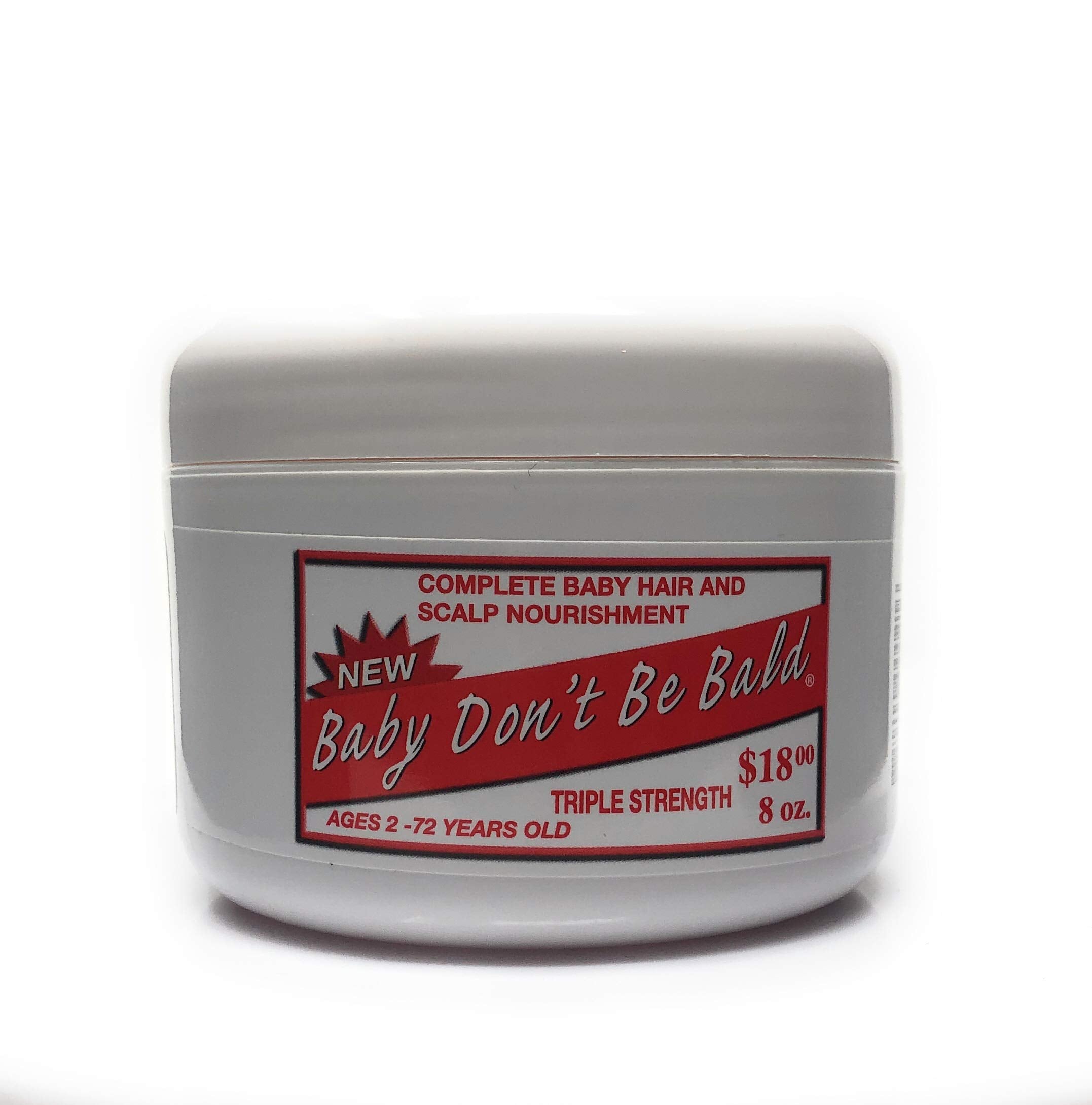 Baby Don't Bald bottle with pour spout shows easy application and growth support.