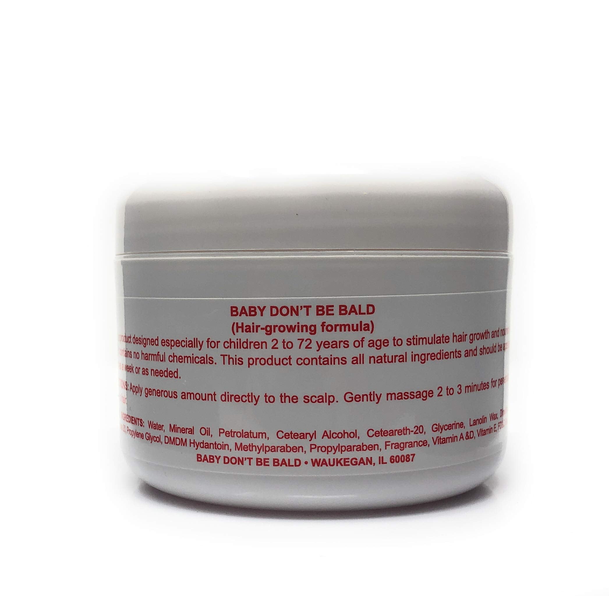 Baby Don't Bald hair nourishment application on a child's scalp, promoting gentle care.
