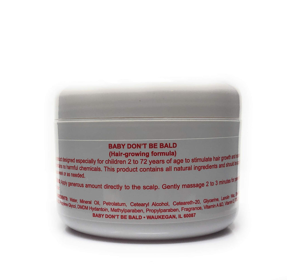 Baby Don't Bald hair nourishment application on a child's scalp, promoting gentle care.
