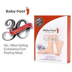 Baby Foot Original packaging showcases lavender aroma for a relaxing home foot care routine.