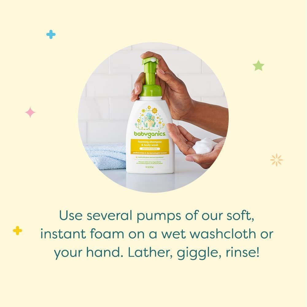 BabyGanics rinse-clean action helps remove shampoo from hair and skin.