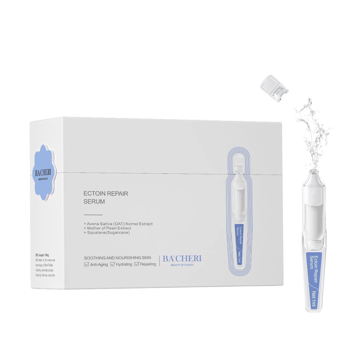 BACHERI Ection bottle and ampoule concept showing barrier repair potential