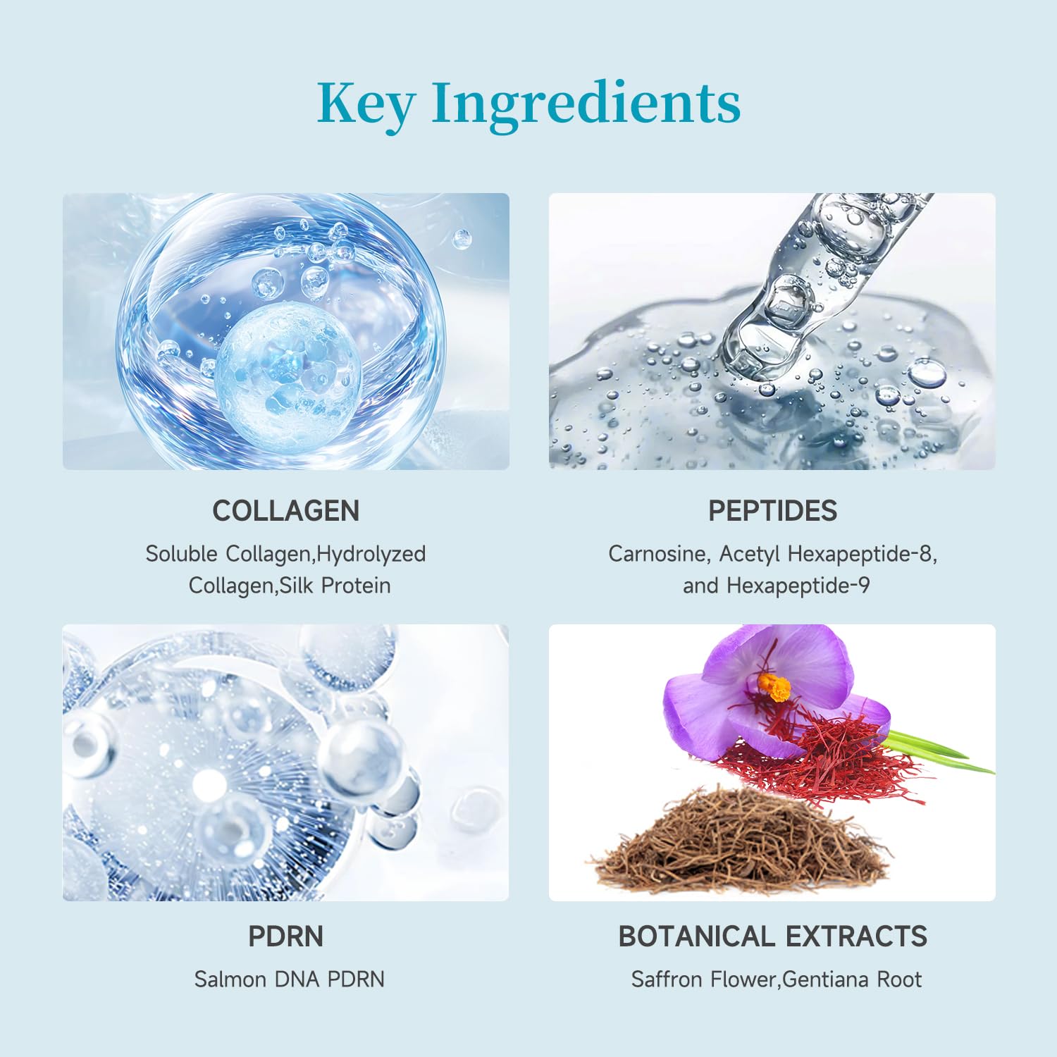 BACHERI hyaluronic acid ampoule with botanicals delivering deep hydration.
