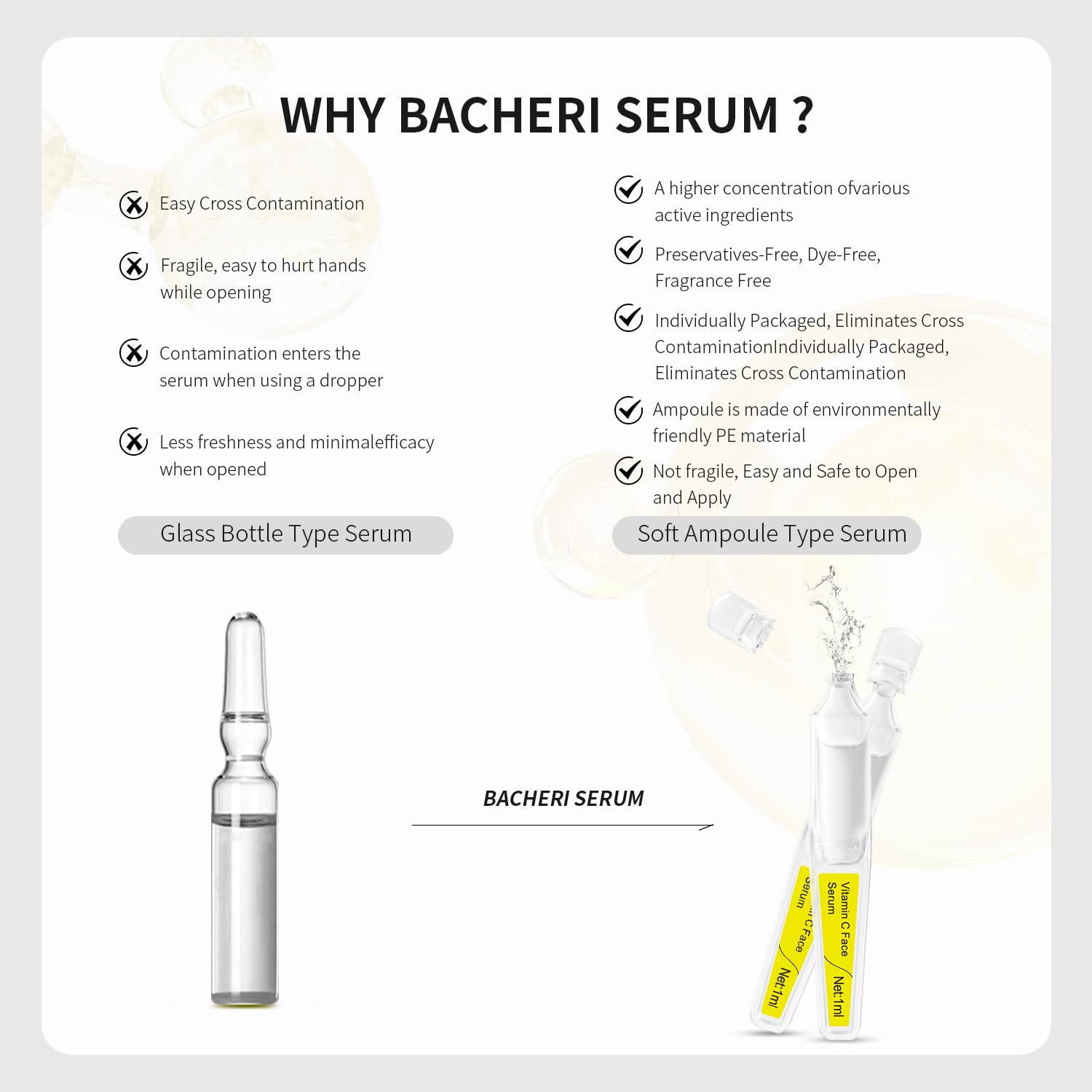 BACHERI Vitamin C Serum night routine setup for antioxidant support.
