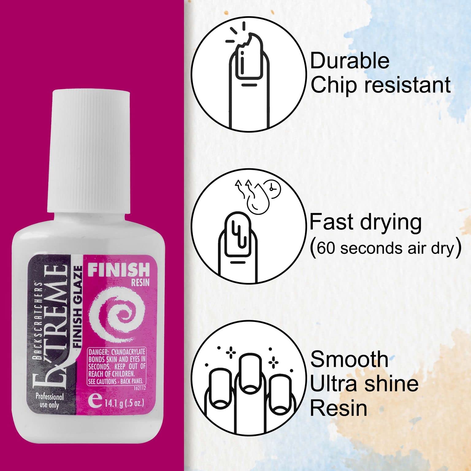 BackScratchers Extreme Glaze smooths seam lines when applying artificial nail tips.