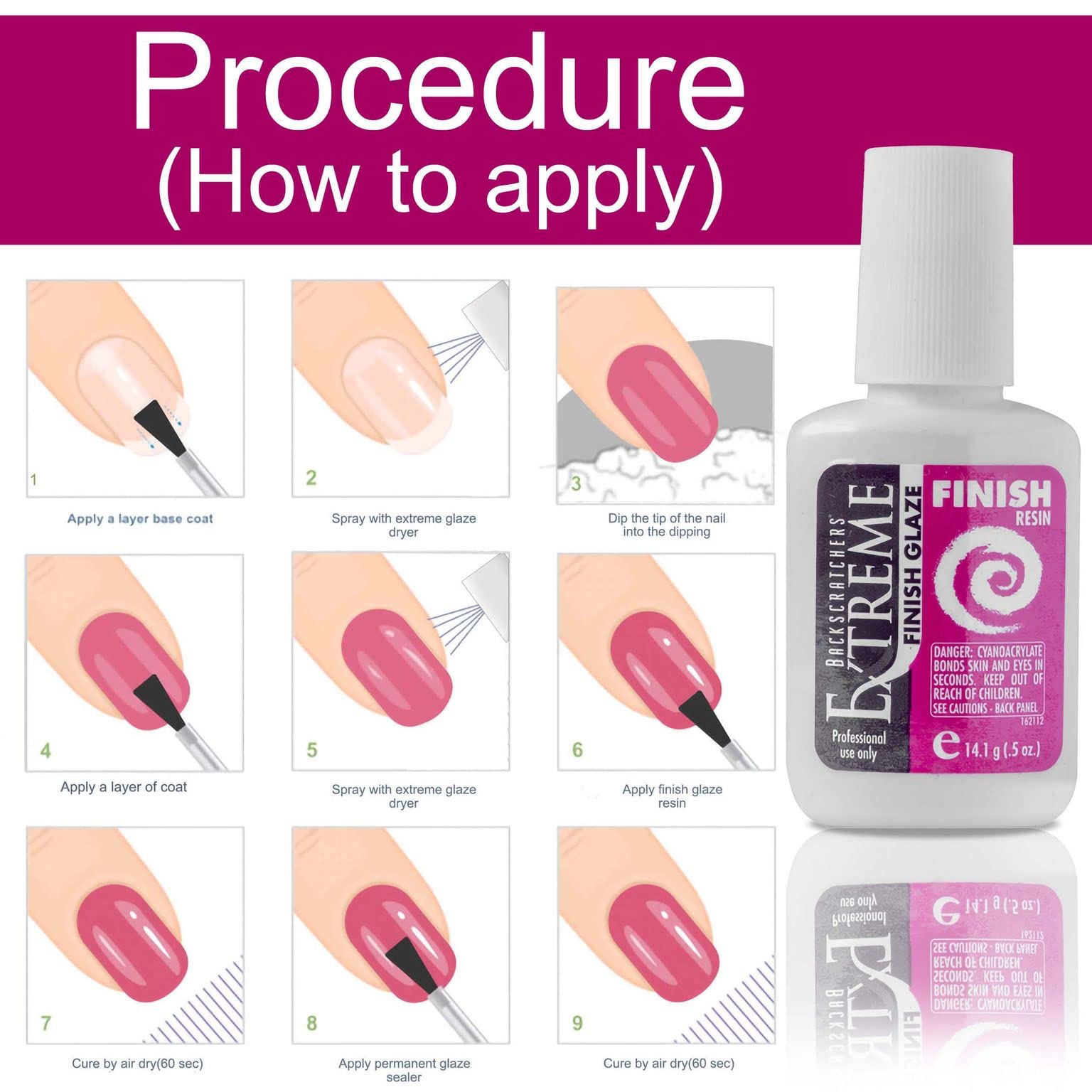 BackScratchers Extreme Glaze protects natural nails and helps retain moisture.