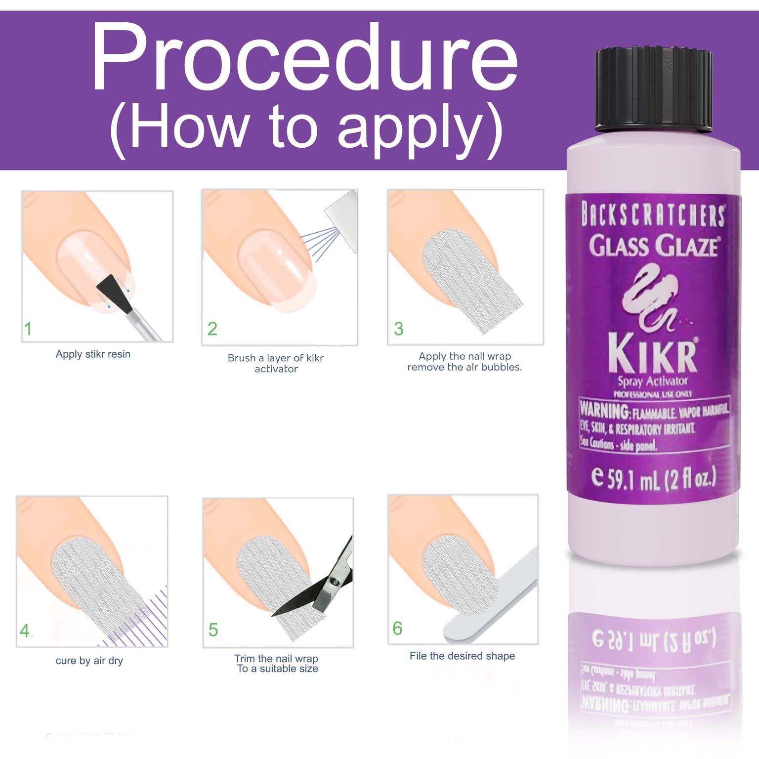 Backscratchers Kikr Activator fiberglass wrap use helps long-lasting extensions.