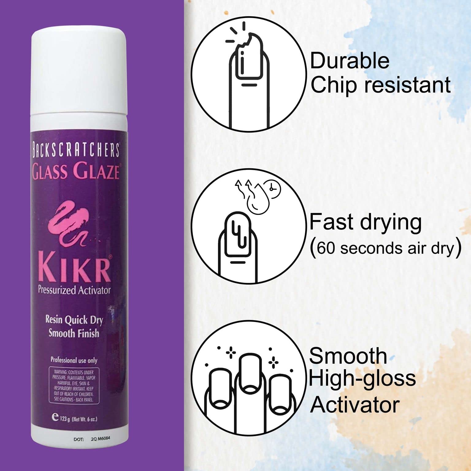 BACKSCRATCHERS Kikr Activator pressurized spray provides even activation for quick setup