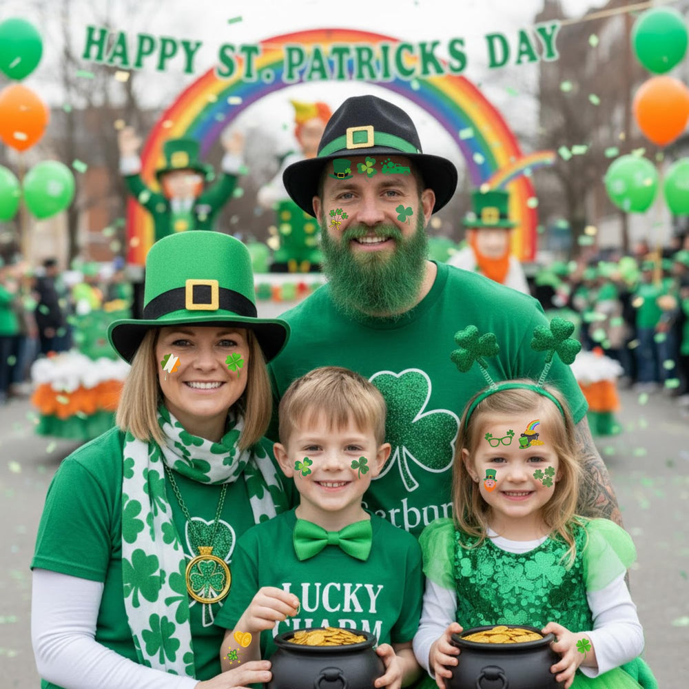 Backtopeia St Patrick's tattoos gifts idea for kids and teens at parties.