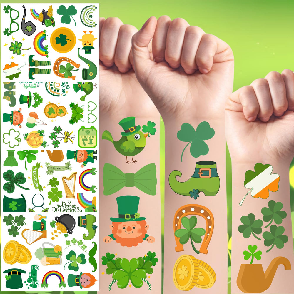 Backtopeia St Patrick's tattoos shamrocks design for easy festive face art.