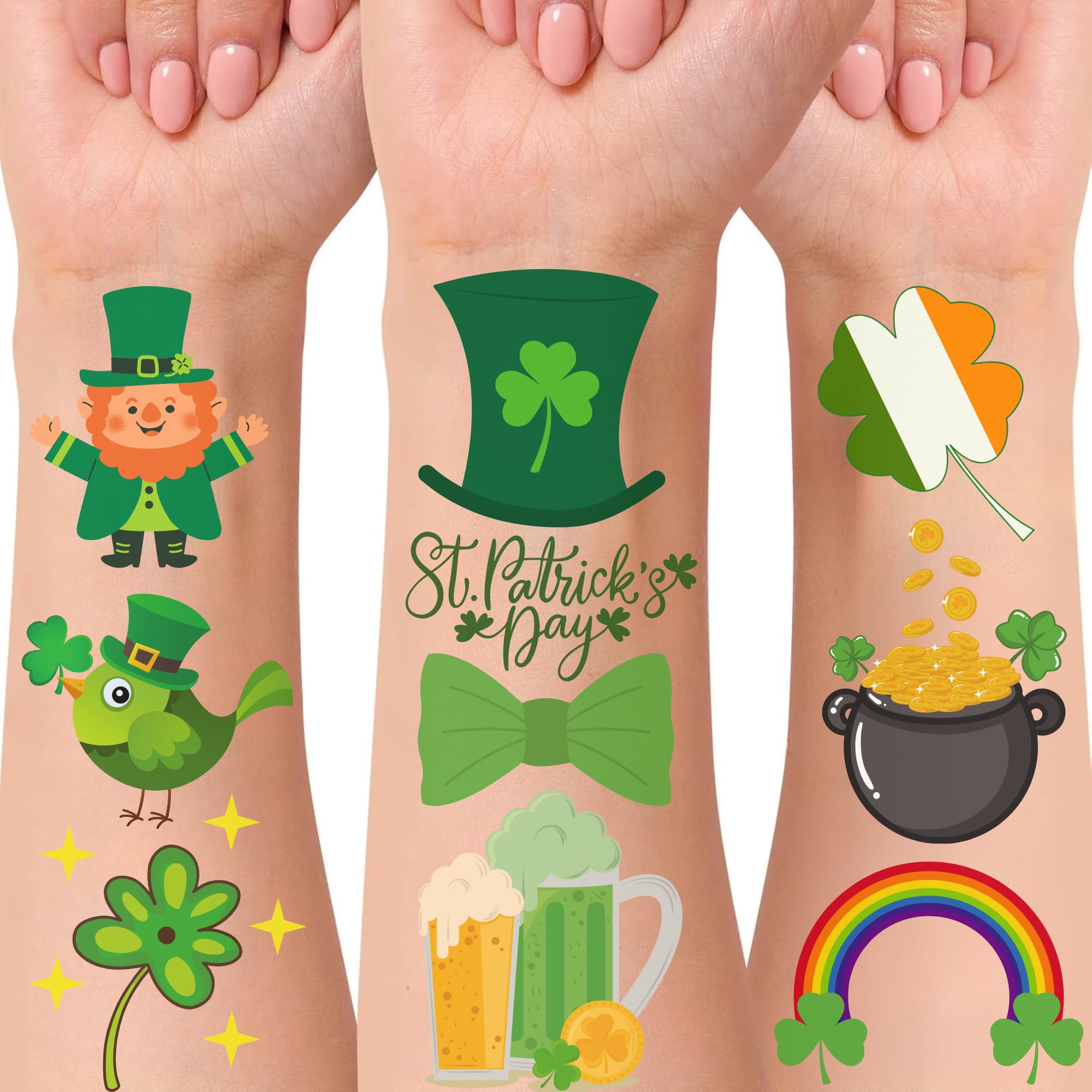 Backtopeia St Patrick's tattoos skin-safe designs for family celebrations.