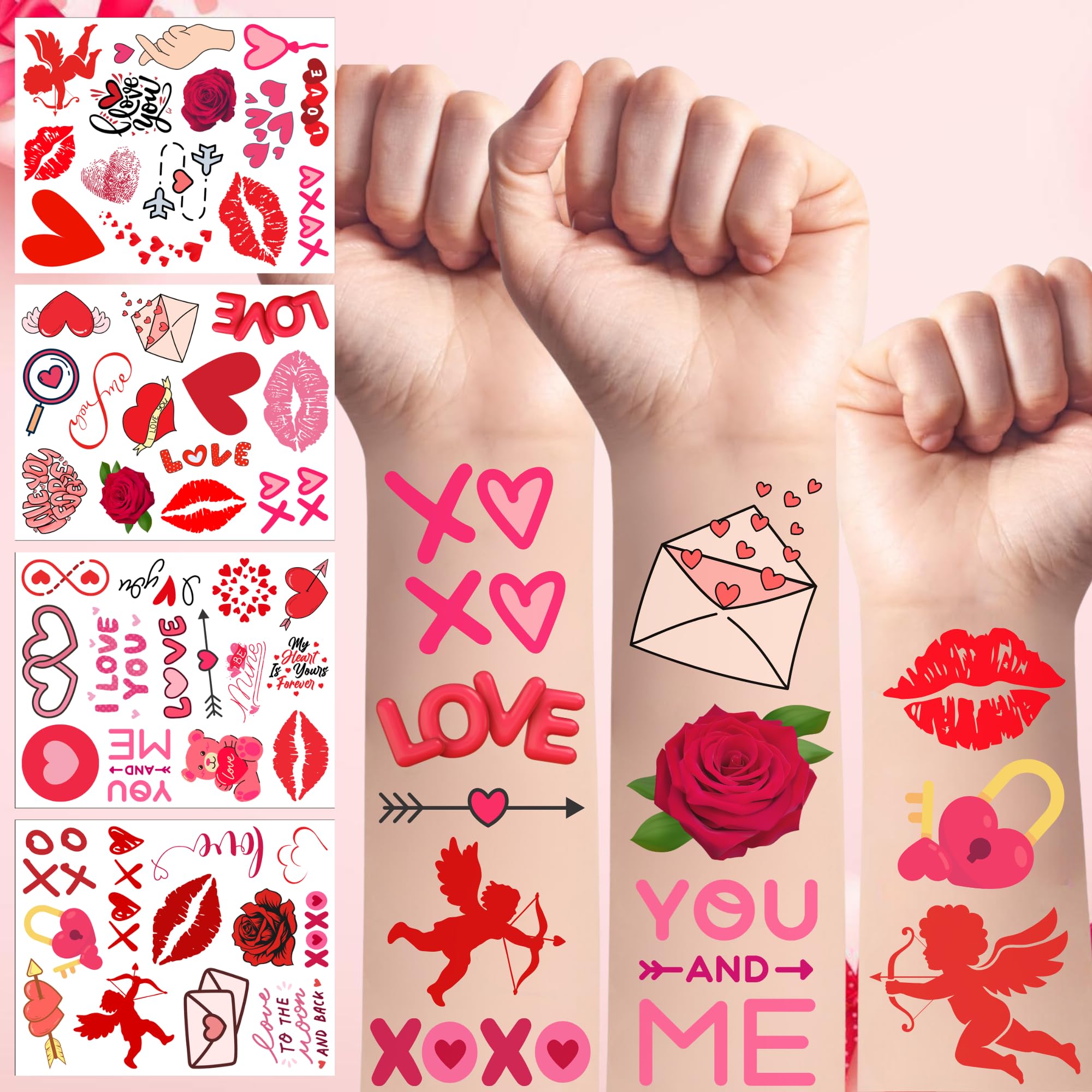 Backtopeia Valentine tattoos heart design for festive party decor.