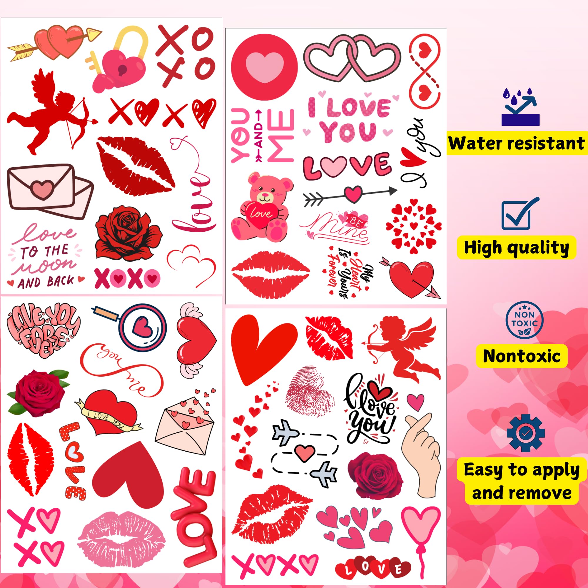 Backtopeia Valentine tattoos lips design invites shared fun for all ages.