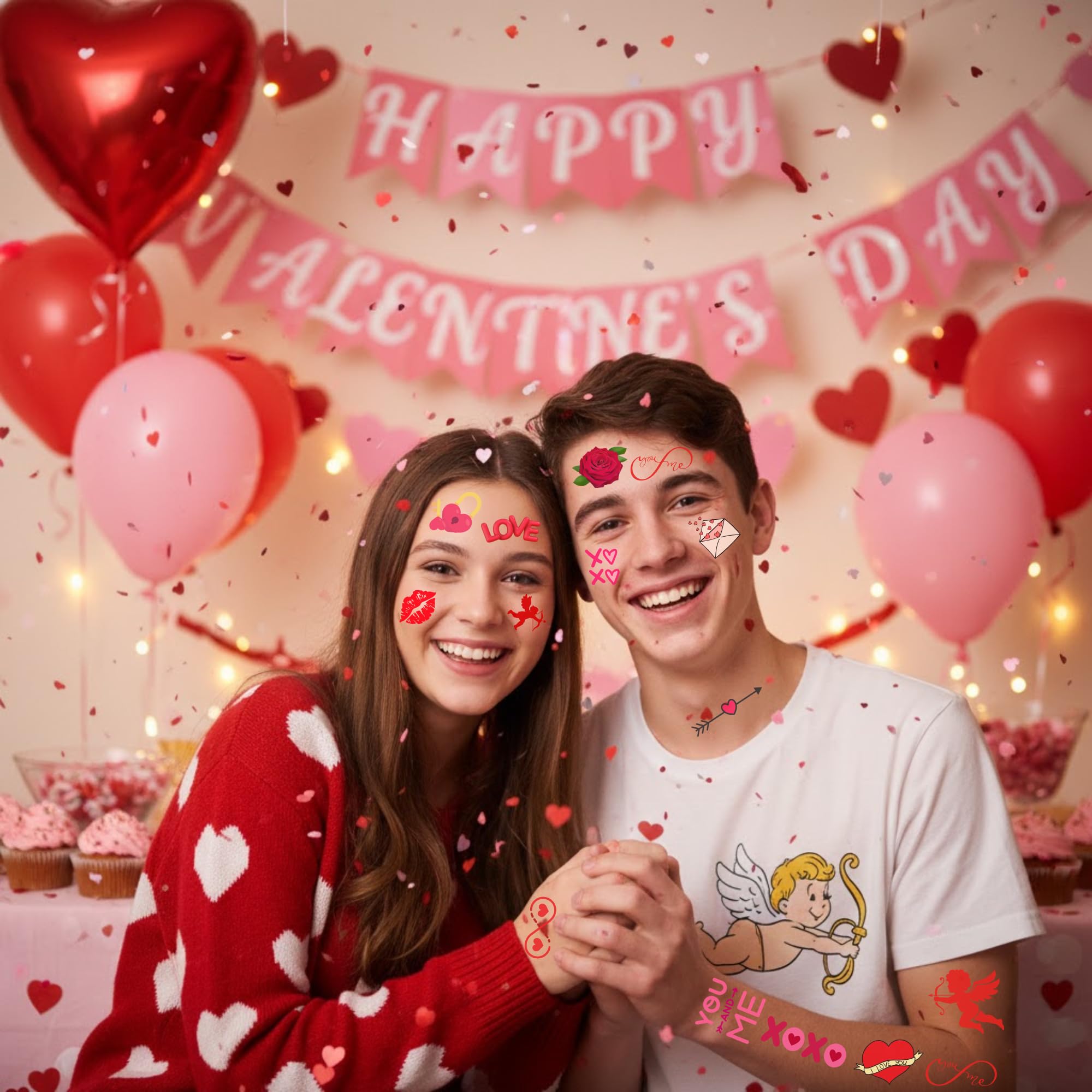 Backtopeia Valentine tattoos love illustration creates romantic ambiance.