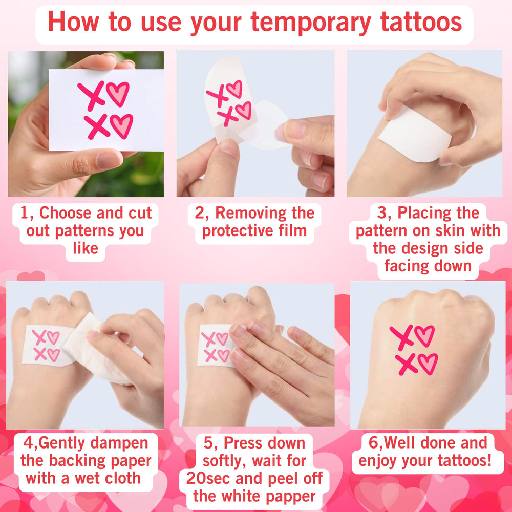 Backtopeia Valentine tattoos table-decor elevates event atmosphere.