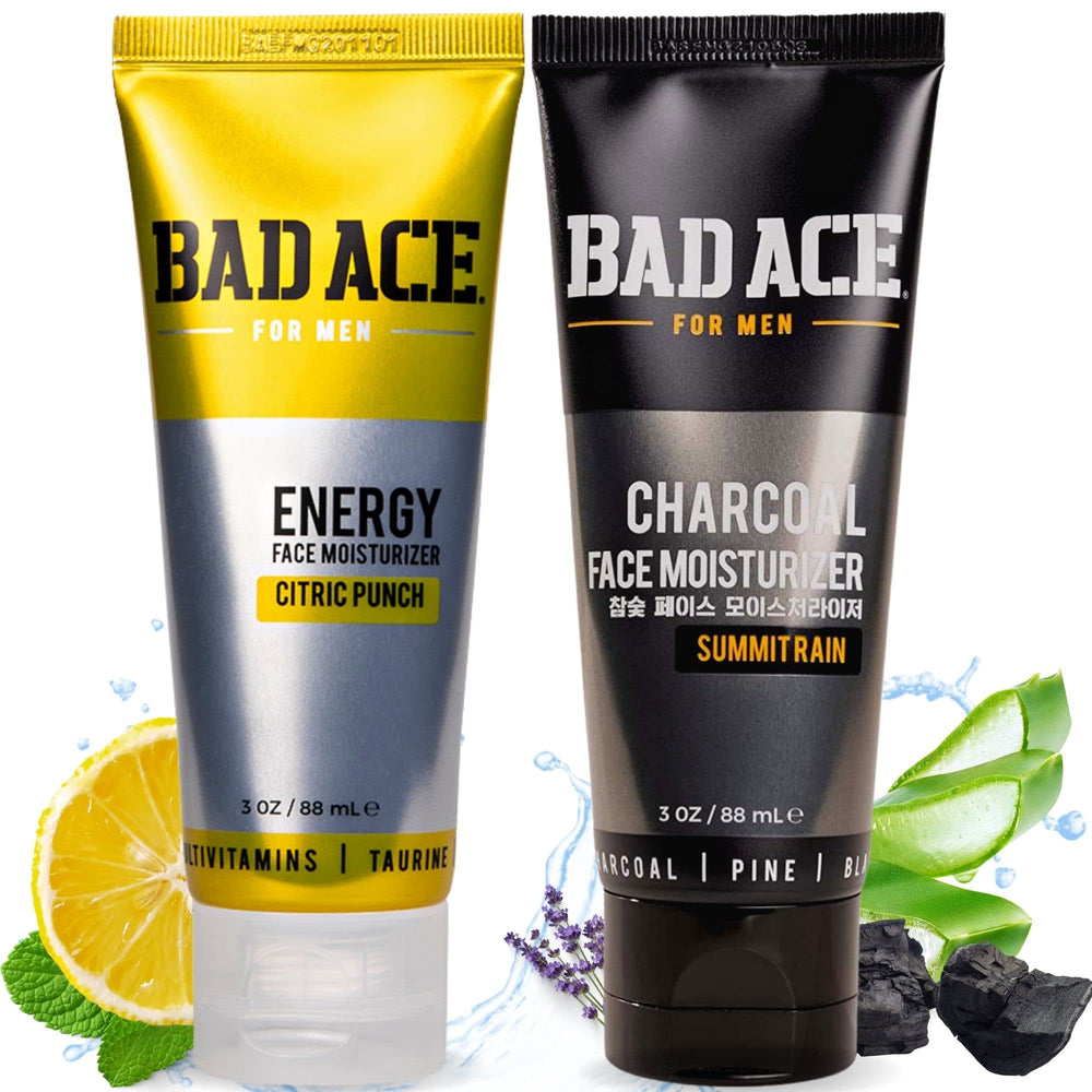 Bad Ace Energy Moisturizer bottle for daily hydration and dry skin relief.