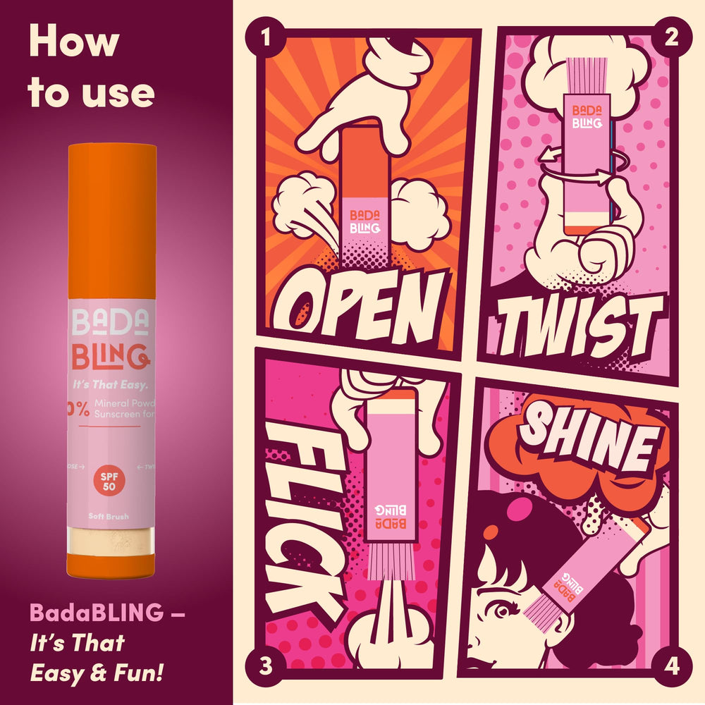 Bada Boom Bada Bling reef-safe mineral sunscreen preserves coral ecosystems.