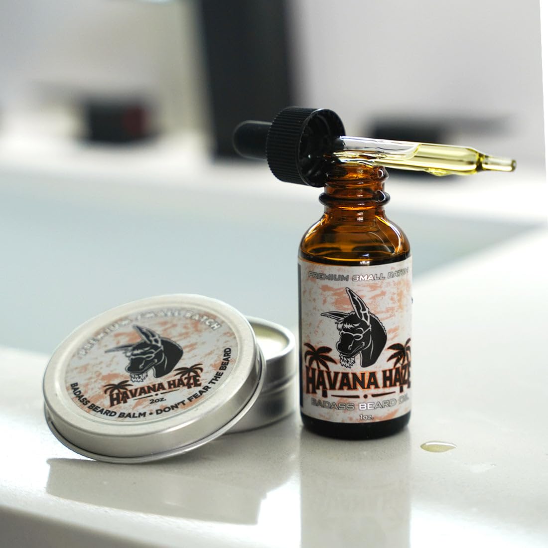 Badass Beard Care Havana Haze ingredients list— natural and organic formula for conditioning.