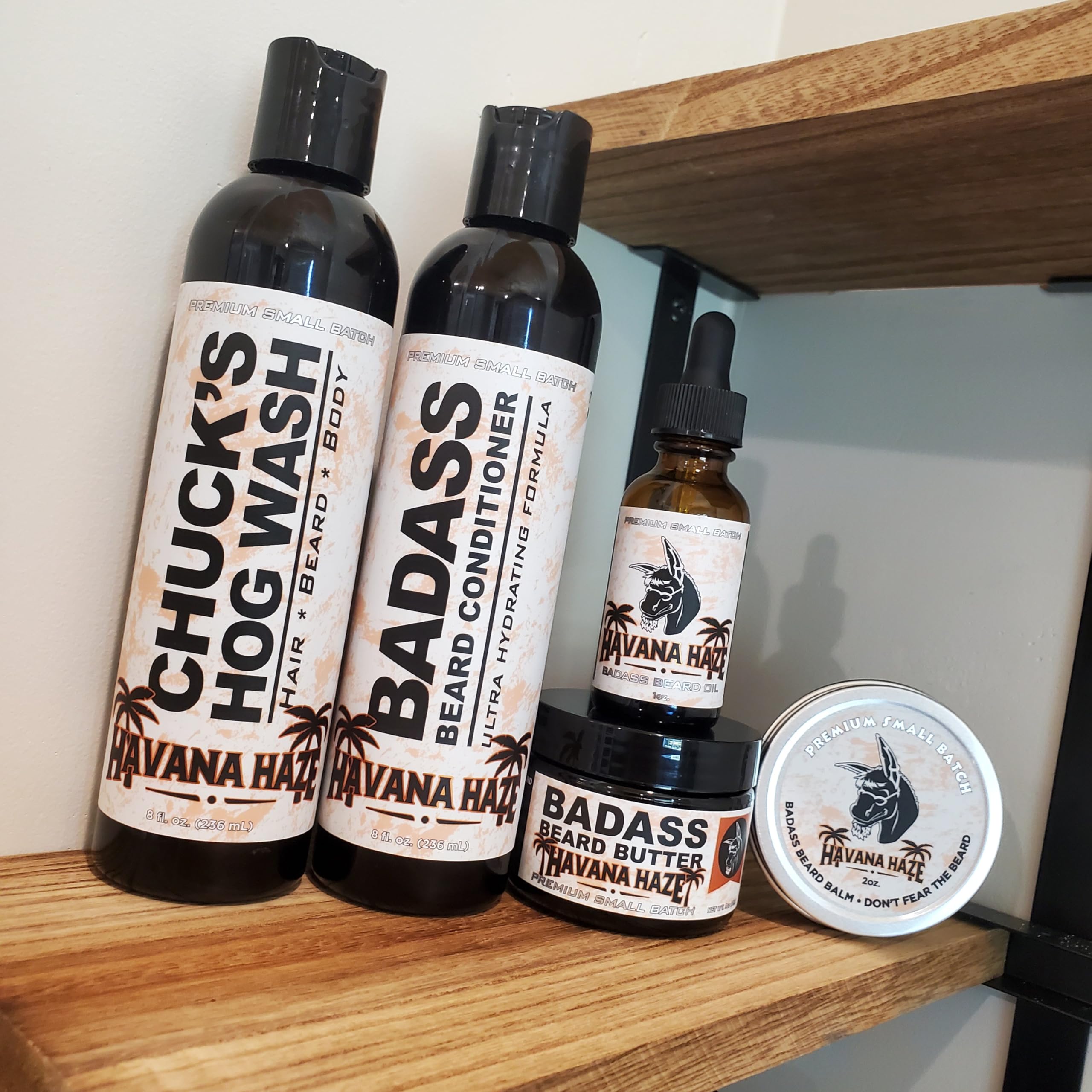 Badass Beard Care Havana Haze packaging— travel-friendly 1 oz bottle ready for grooming.