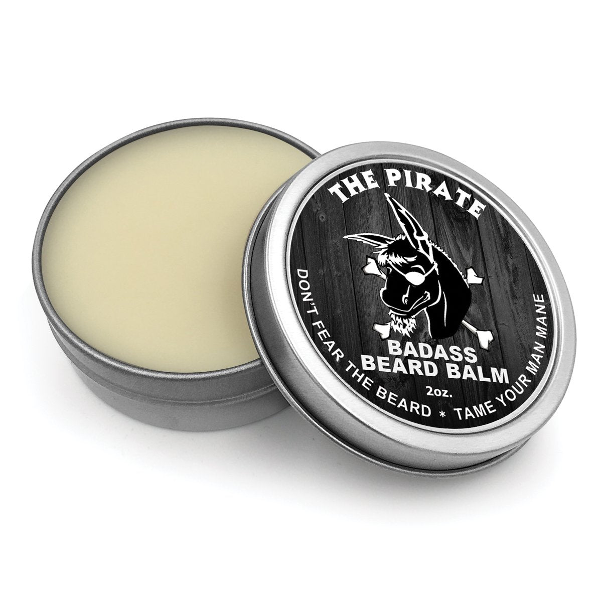 Badass Beard Care Natural ingredients label shows 100% natural formula for beard.