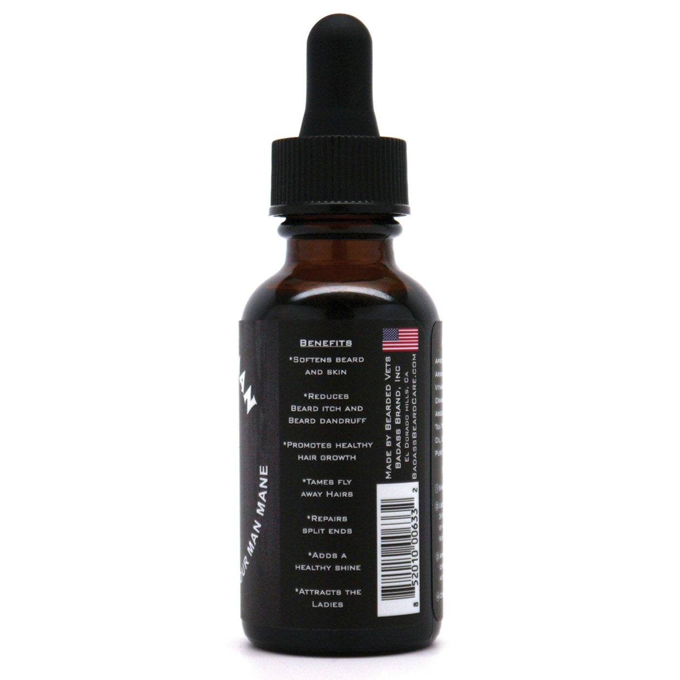 Badass Beard Care Outlaw applying demonstrates quick daily use for softer, tamer hairs.