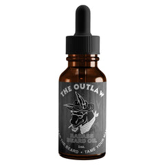 Badass Beard Care Outlaw bottle showing premium oil for a smoother beard.