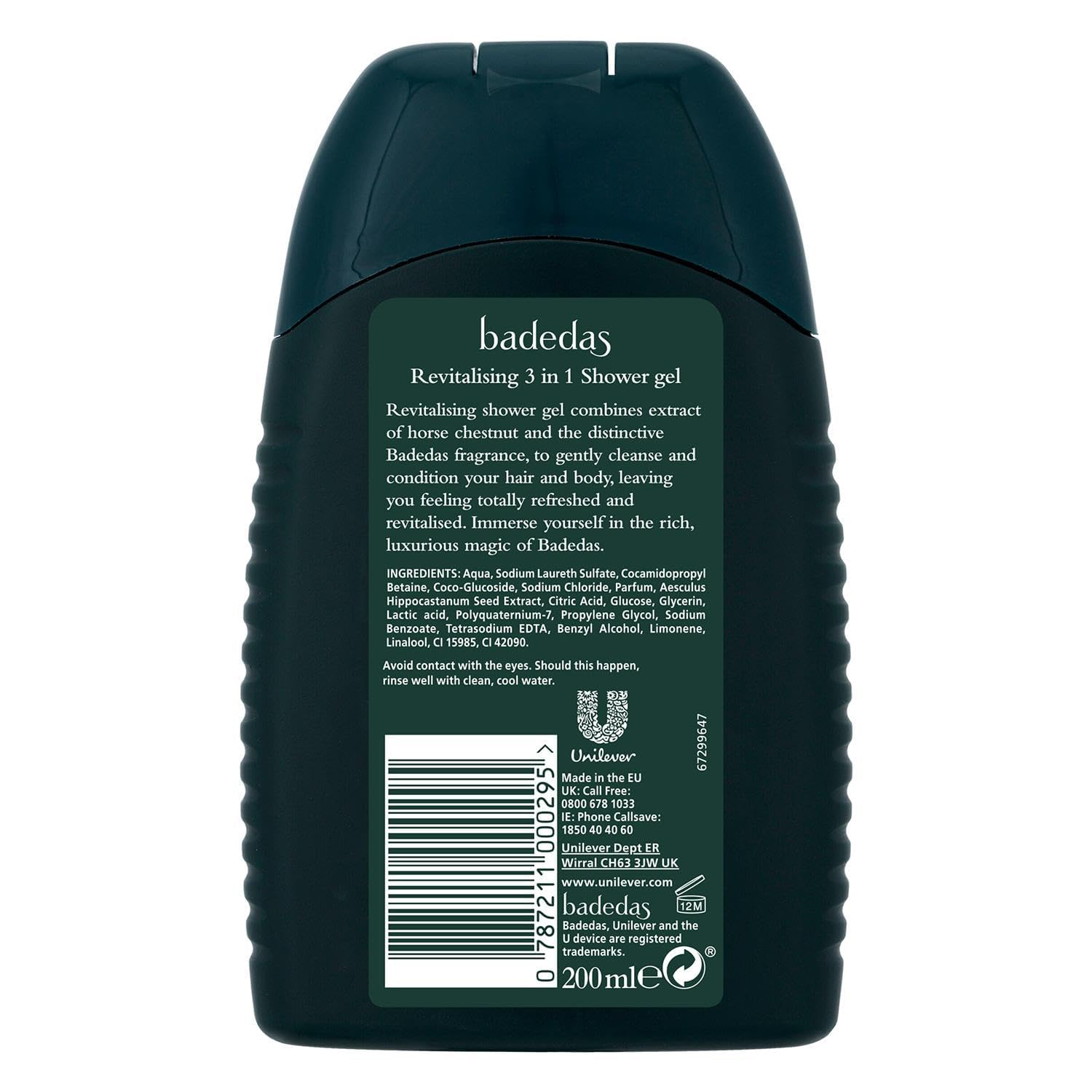 Badedas revitalising pack display on shelf for convenient multi-use care