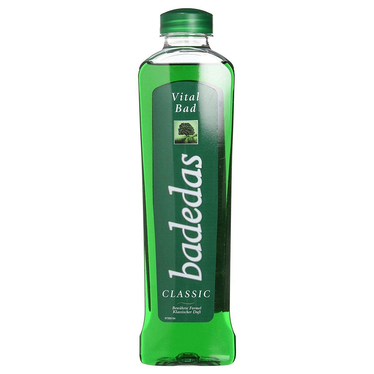 Badedas Vital Bad bubble bath bottle pouring, delivering rich bubbles and soft, nourished skin.