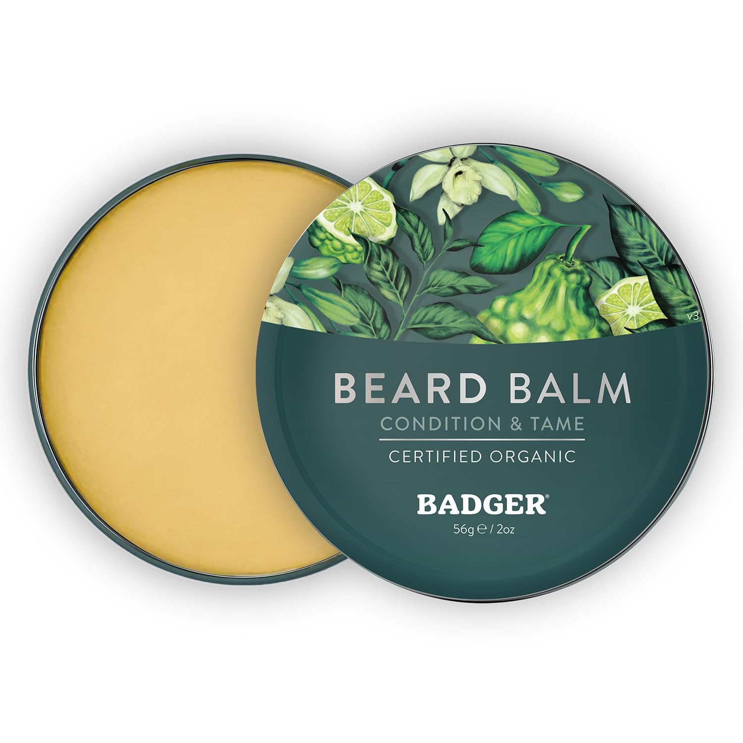 User applying Badger beard conditioner to tame beard and stray hairs