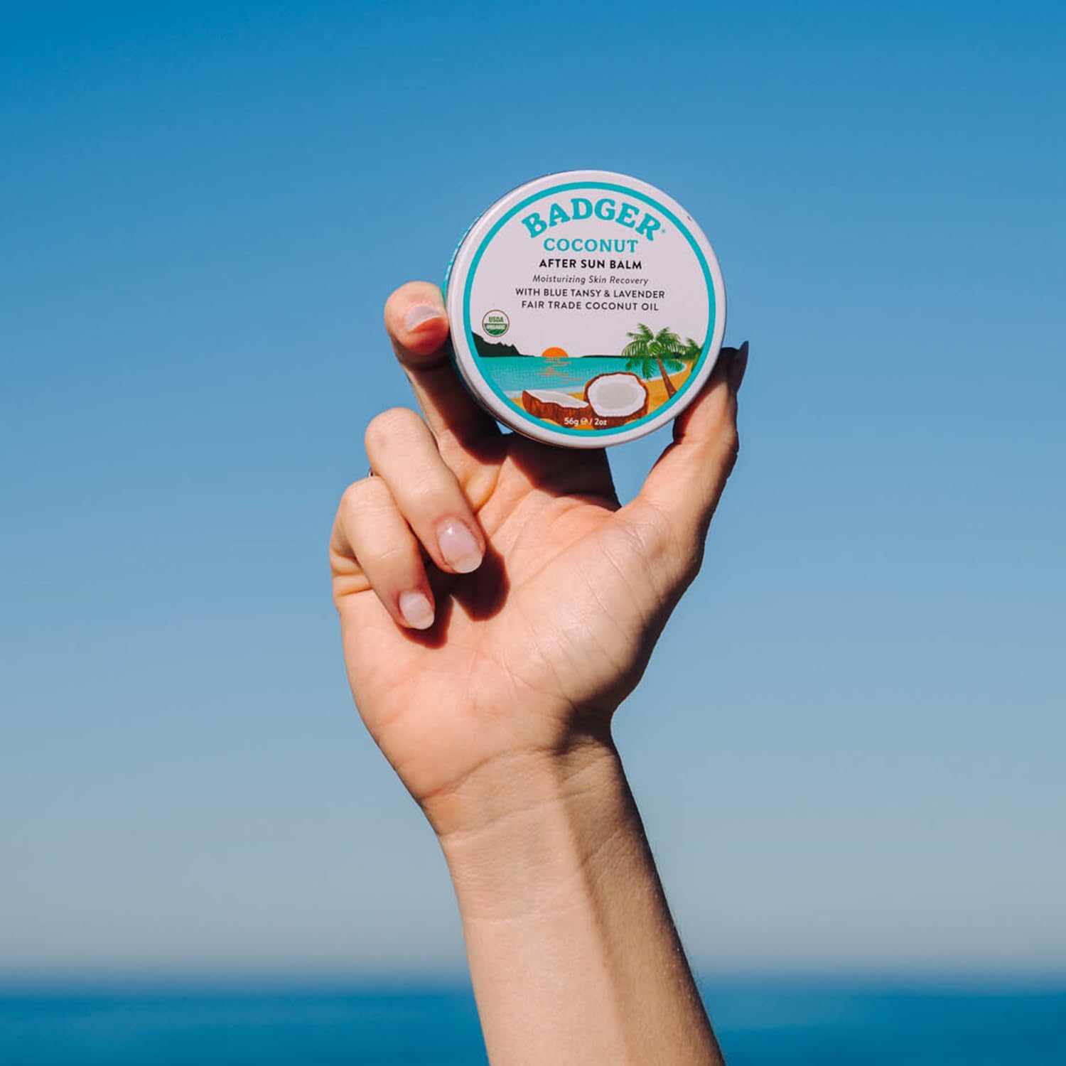 Badger Coconut AfterSun Balm natural fragrance with coconut and lavender