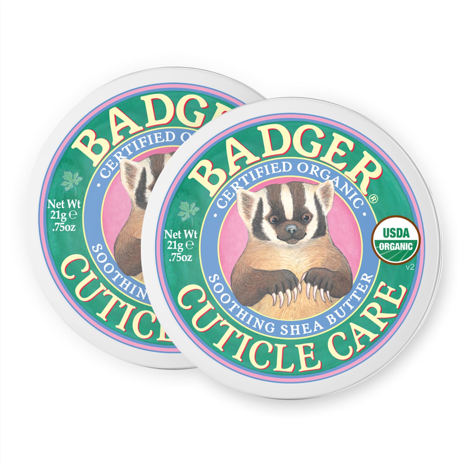 Badger Cuticle Care jar close-up with rich shea butter for dry cuticles