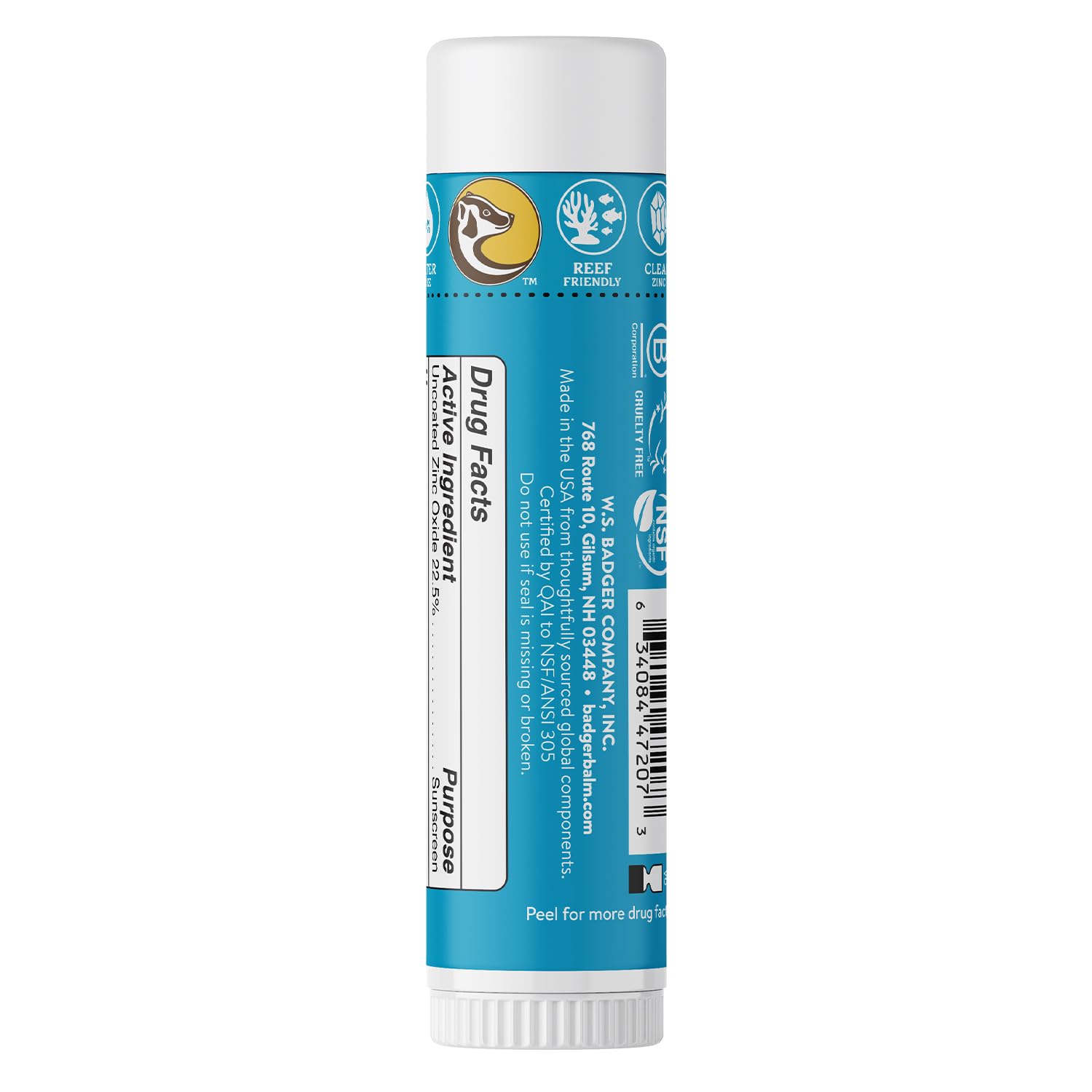 Badger face-stick water resistance up to 80 minutes during activities