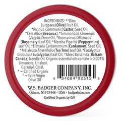 Badger Foot Balm tin side view highlighting compact travel-friendly packaging.