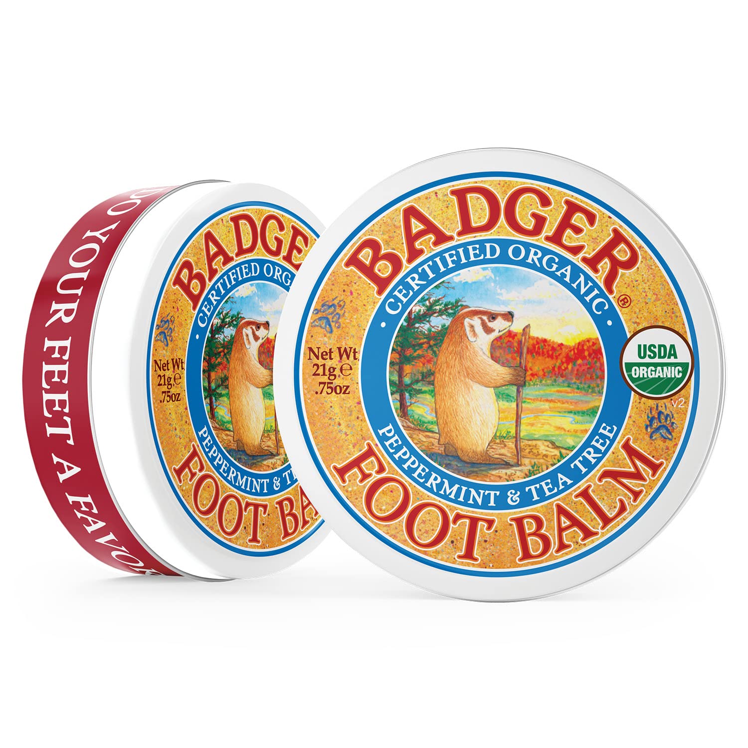 Badger Foot Balm travel pack tin for on-the-go foot care.