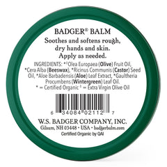 Badger Hard Working Hands Cream packaging on shelf.