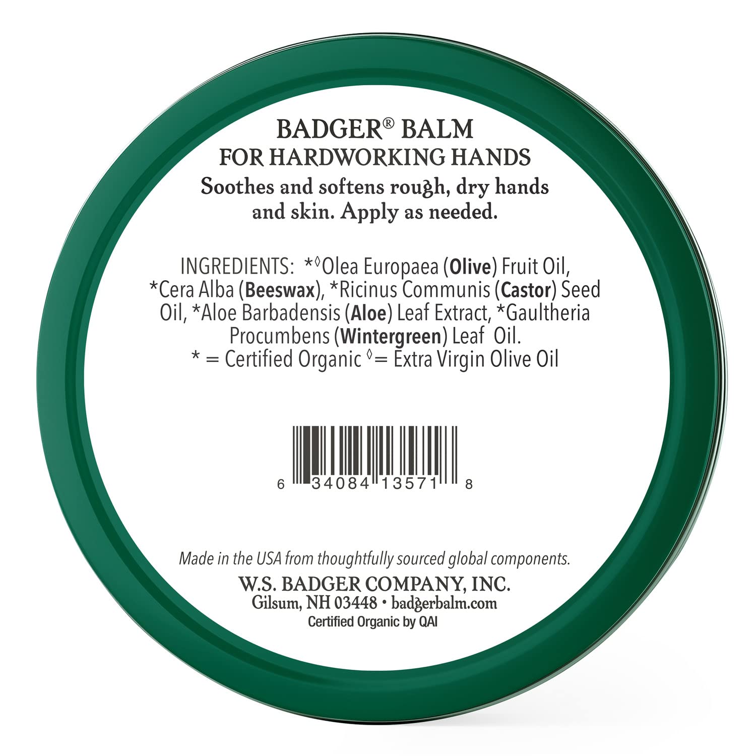 Badger Healing Balm 2oz tin packaging highlights eco-friendly metal tin