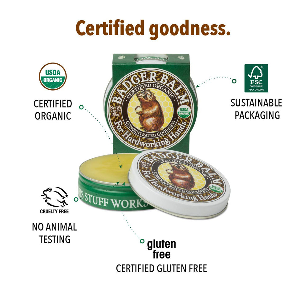 Badger Healing Balm cruelty-free label and ethical manufacturing.