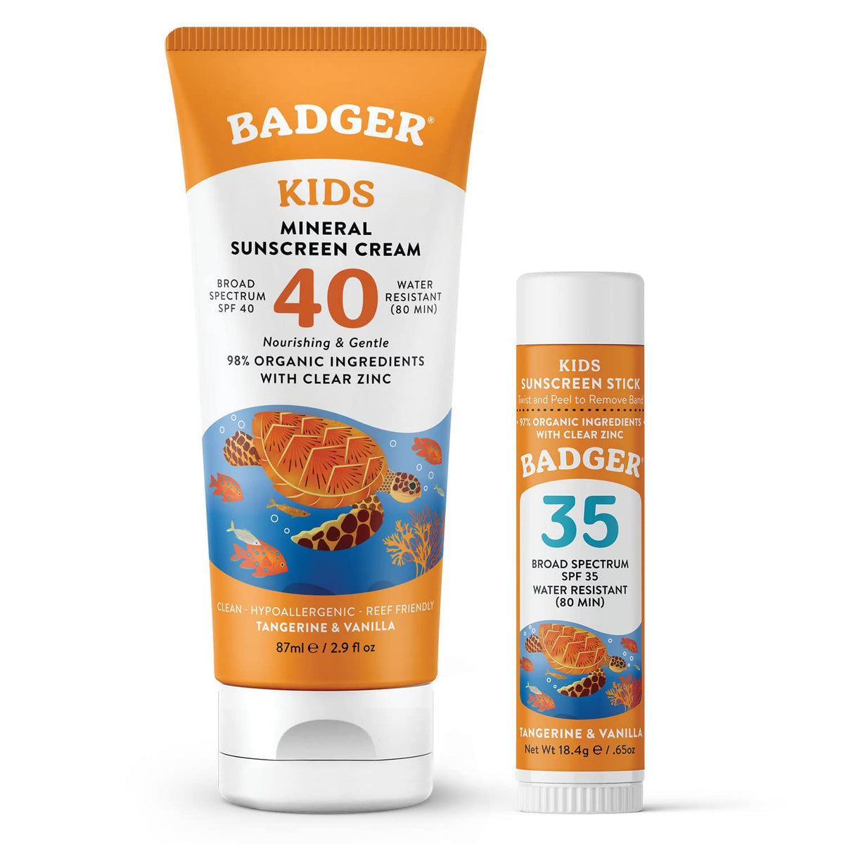 Badger Kids Mineral Sunscreen Cream SPF 40 protects skin and moisturizes.