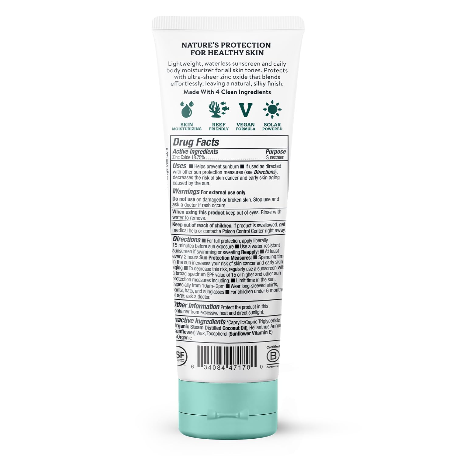 Badger Mineral Daily Sunscreen application showing easy blend and no white cast.