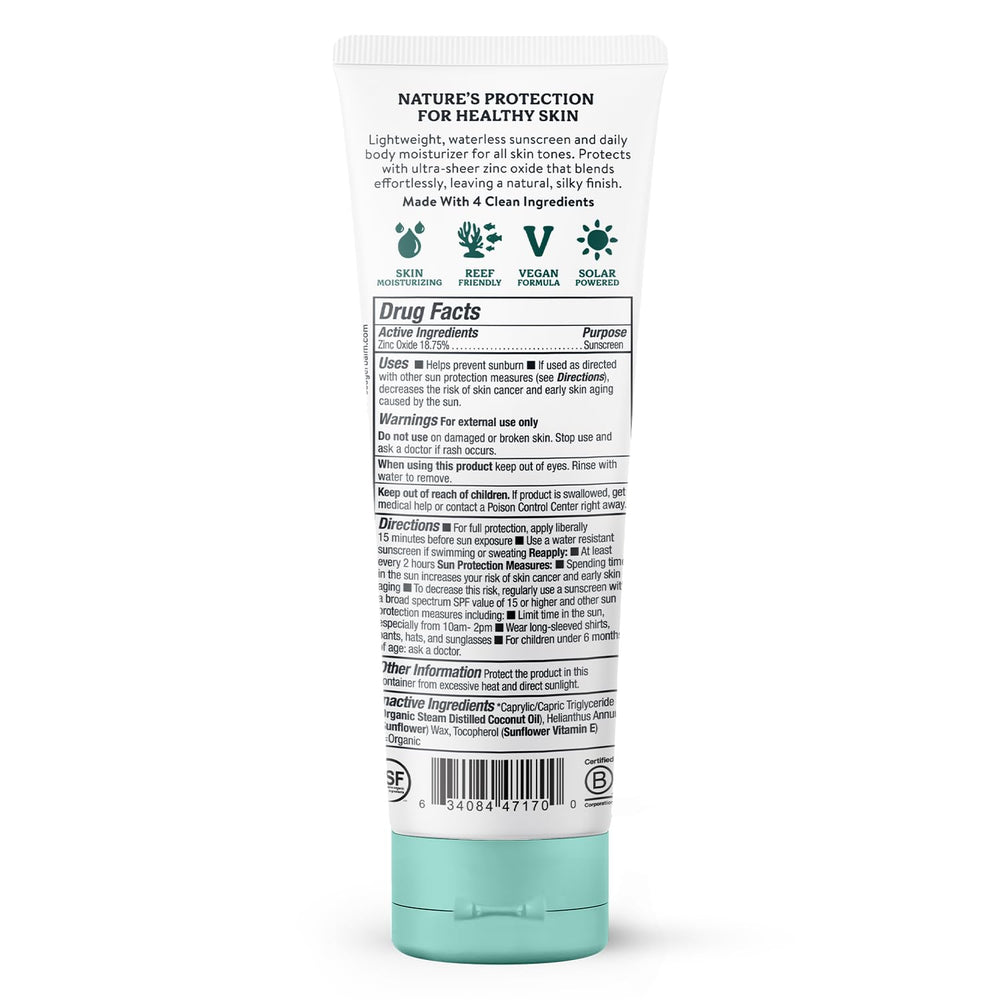 Badger Mineral Daily Sunscreen application showing easy blend and no white cast.