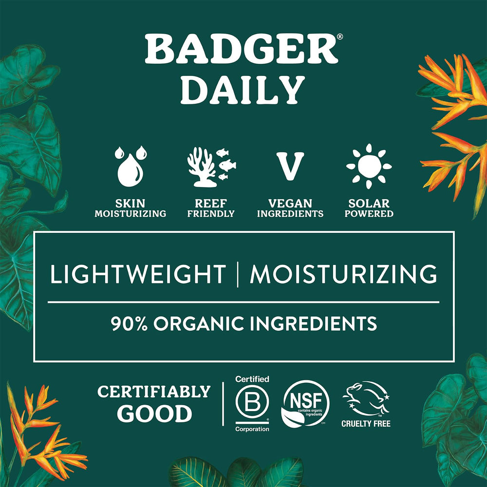 Badger Mineral Daily Sunscreen Packaging showcases eco-friendly, travel-ready tubes.