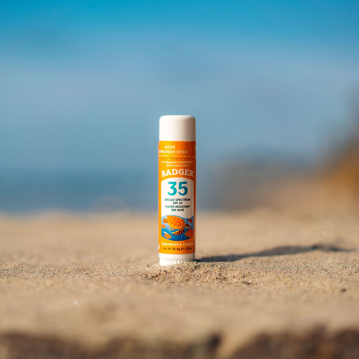 Badger Mineral Kids Sunscreen Face Stick is a travel-size 0.65 oz option.