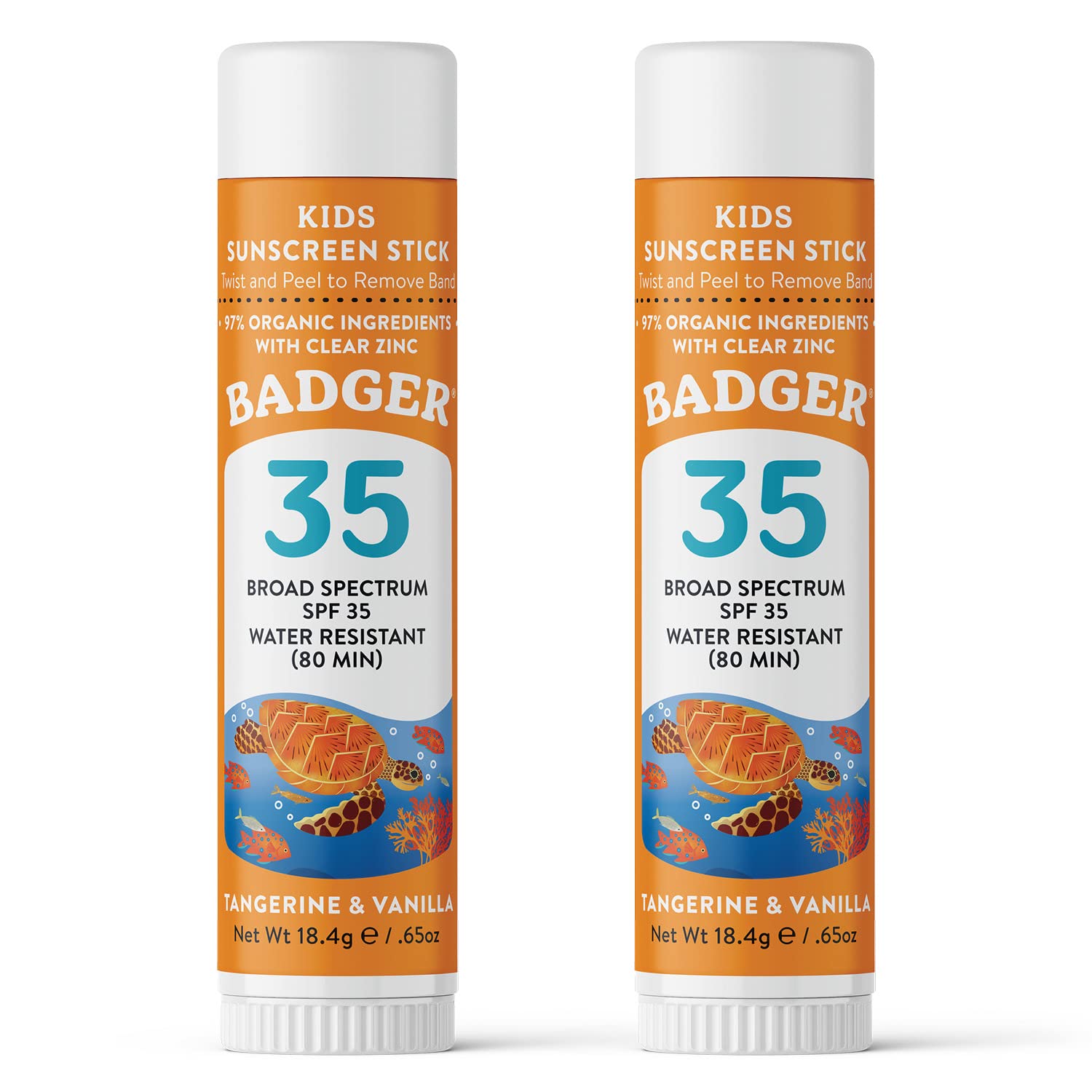 Badger Mineral Kids Sunscreen Face Stick SPF 35 travel size for easy application
